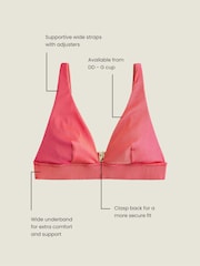 Orange/rose - DD+ Rib Plunge Bikini Top - Image 4 de 4