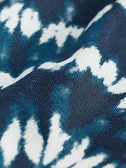 Navy Tie Dye Print DD+ Bandeau Tummy Control Swimsuit - Image 9 of 11