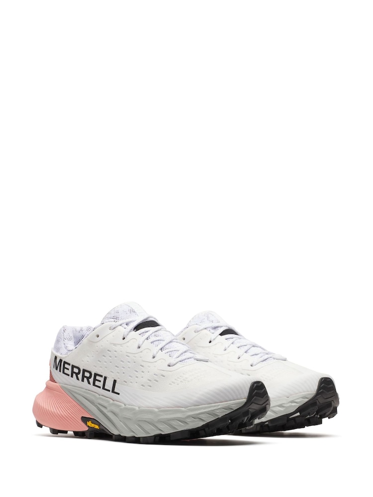 Merrell White/Coral Womens Agility Peak 5 Trainers - Image 2 of 4