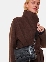 Whistles Bibi Croc Cross-Body Black Bag - Image 6 of 6