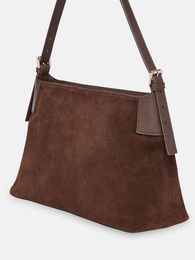 Whistles Paloma Suede Shoulder Maro Bag - Image 2 of 5