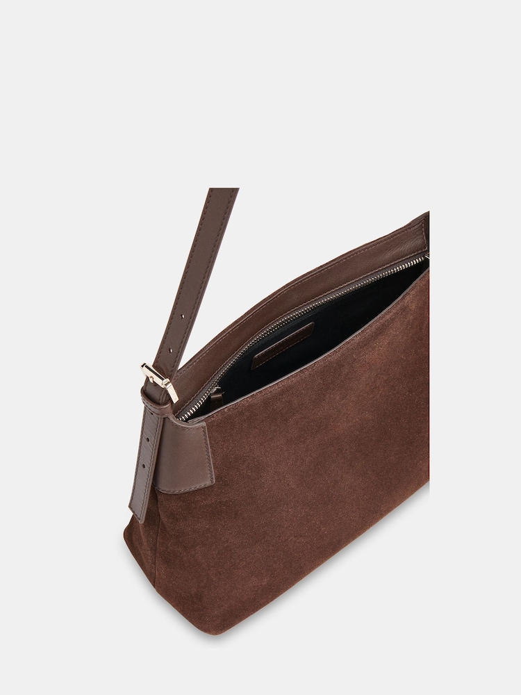Whistles Paloma Suede Shoulder Maro Bag - Image 3 of 5