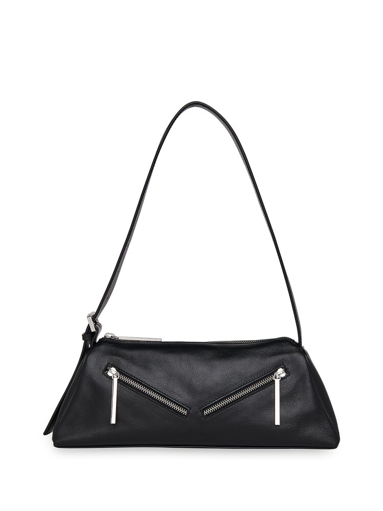 Whistles Seva Triple Zip Shoulder Black Bag - Image 1 of 5