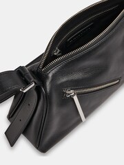 Whistles Seva Triple Zip Shoulder Black Bag - Image 2 of 5