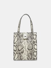 Whistles Grey Eben Snake Turn Lock Mini Tote Bag - Image 1 of 5