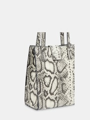 Whistles Grey Eben Snake Turn Lock Mini Tote Bag - Image 2 of 5