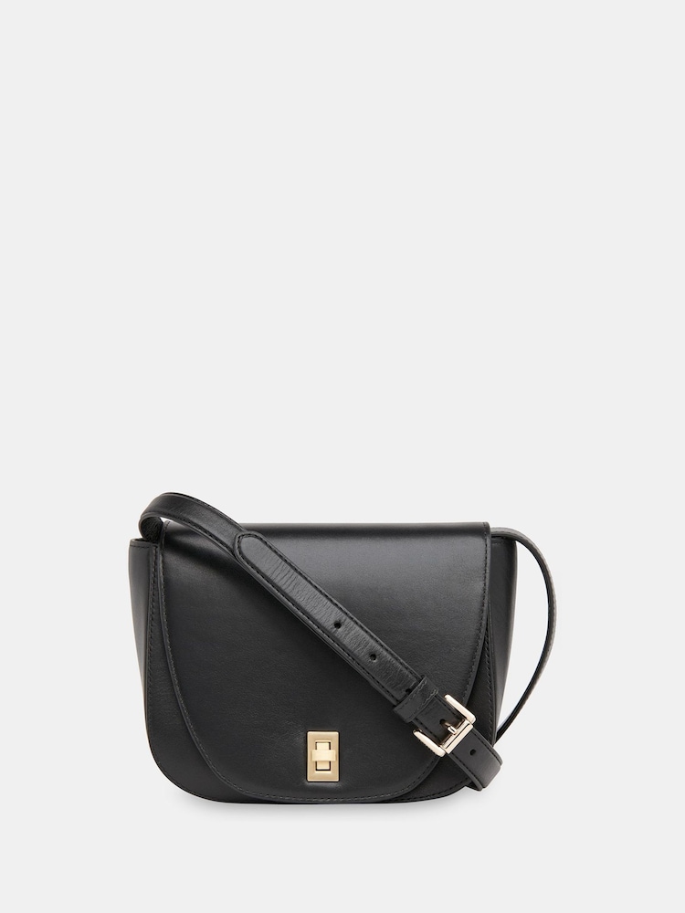 Whistles Carlota Turnlock Satchel Black Bag - Image 1 of 5