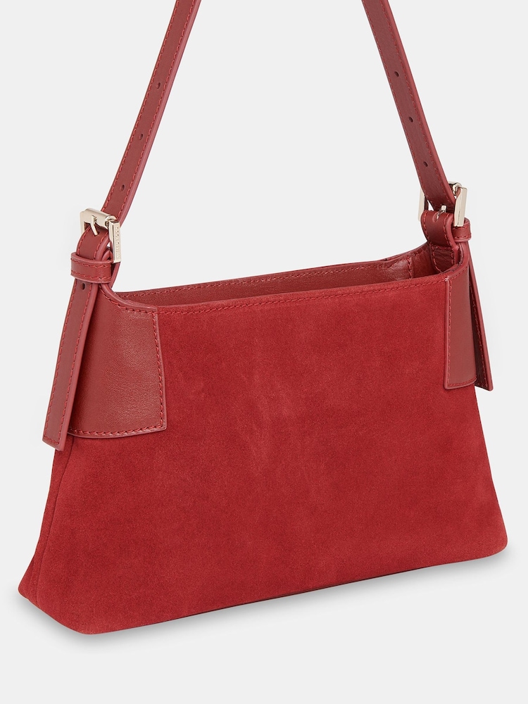 Whistles Red Paloma Small Suede Bag - Image 2 of 5