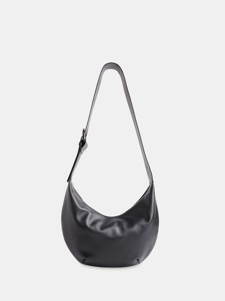 Whistles Sia Curved Cross-Body Black Bag - Image 1 of 5