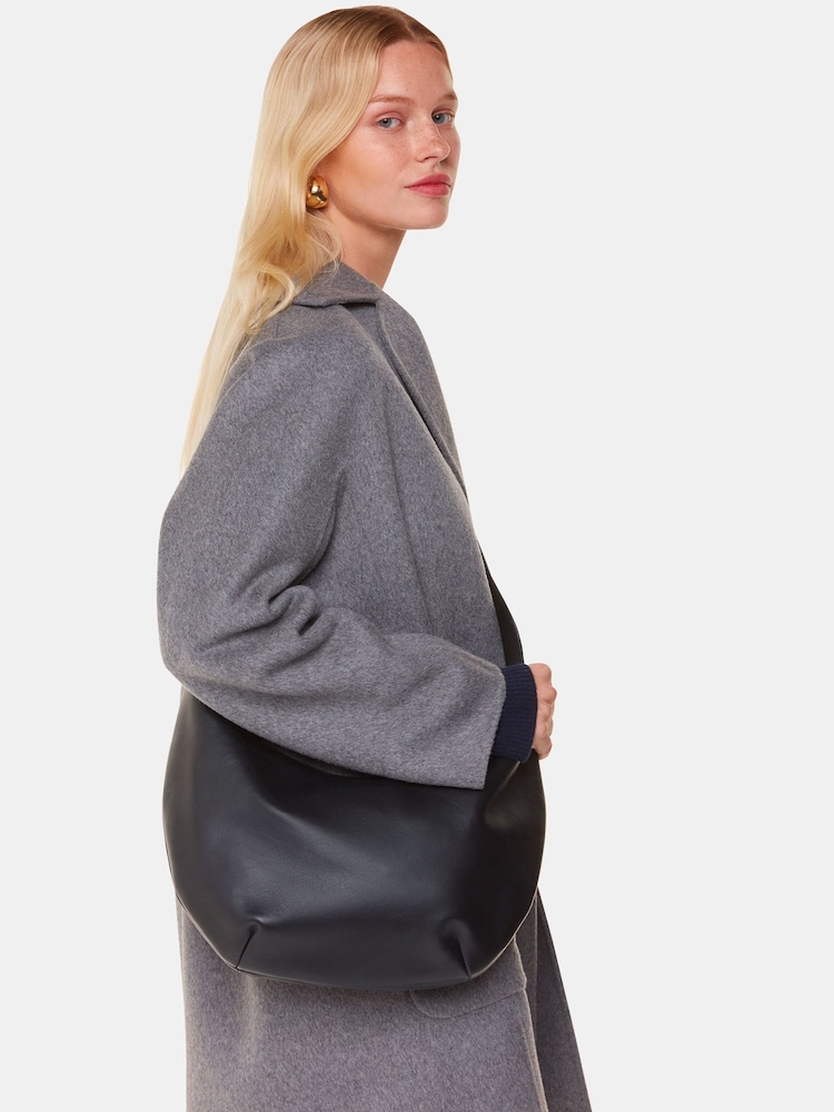 Whistles Sia Curved Cross-Body Black Bag - Image 5 of 5