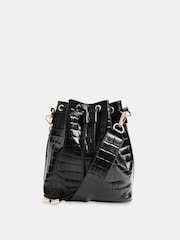 Whistles Giulia Croc Bucket Black Bag - Image 1 of 5