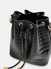 Whistles Giulia Croc Bucket Black Bag - Image 3 of 5