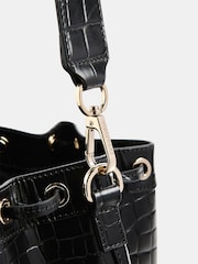 Whistles Giulia Croc Bucket Black Bag - Image 4 of 5