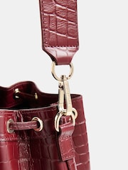 Whistles Red Giulia Croc Bucket Bag - Image 3 of 6