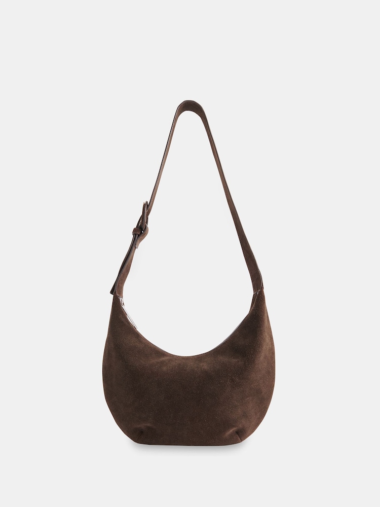 Sia Suede Curved Cross-Body Bag - Image 2 of 5
