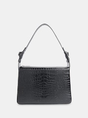 Whistles Erica Croc Shoulder Black Bag - Image 1 of 5