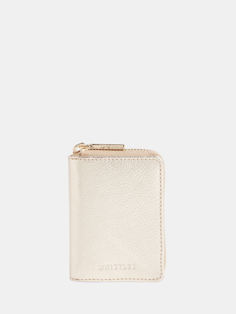 Whistles Gold Koa Compact Purse - Image 1 of 3