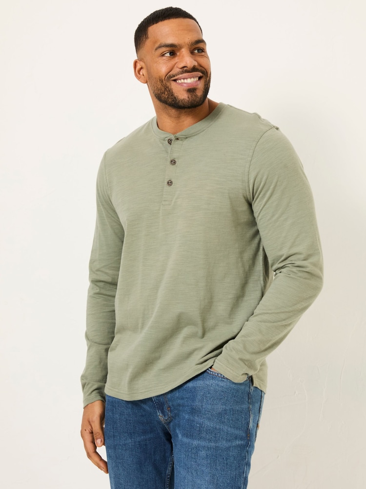 L.L.Bean Katahdin Iron Works Chemise Henley Vintage LL Bean River Drivers - Laine Mélangée, Bleu Foncé, Taille L - Années 90, Parfait état Chemise Chaude Style Rétro