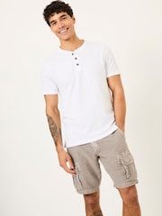 Branco - Camiseta FATFACE Slub Henleys - Imagem 1 de 5