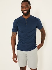 Marinha - Camiseta FATFACE Slub Henleys - Imagem 1 de 5