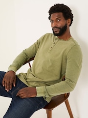 FatFace Green 100% Cotton Ower Henley T-Shirt - Image 5 of 6