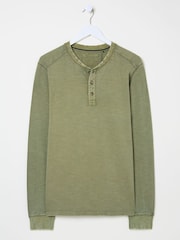 FatFace Green 100% Cotton Ower Henley T-Shirt - Image 6 of 6