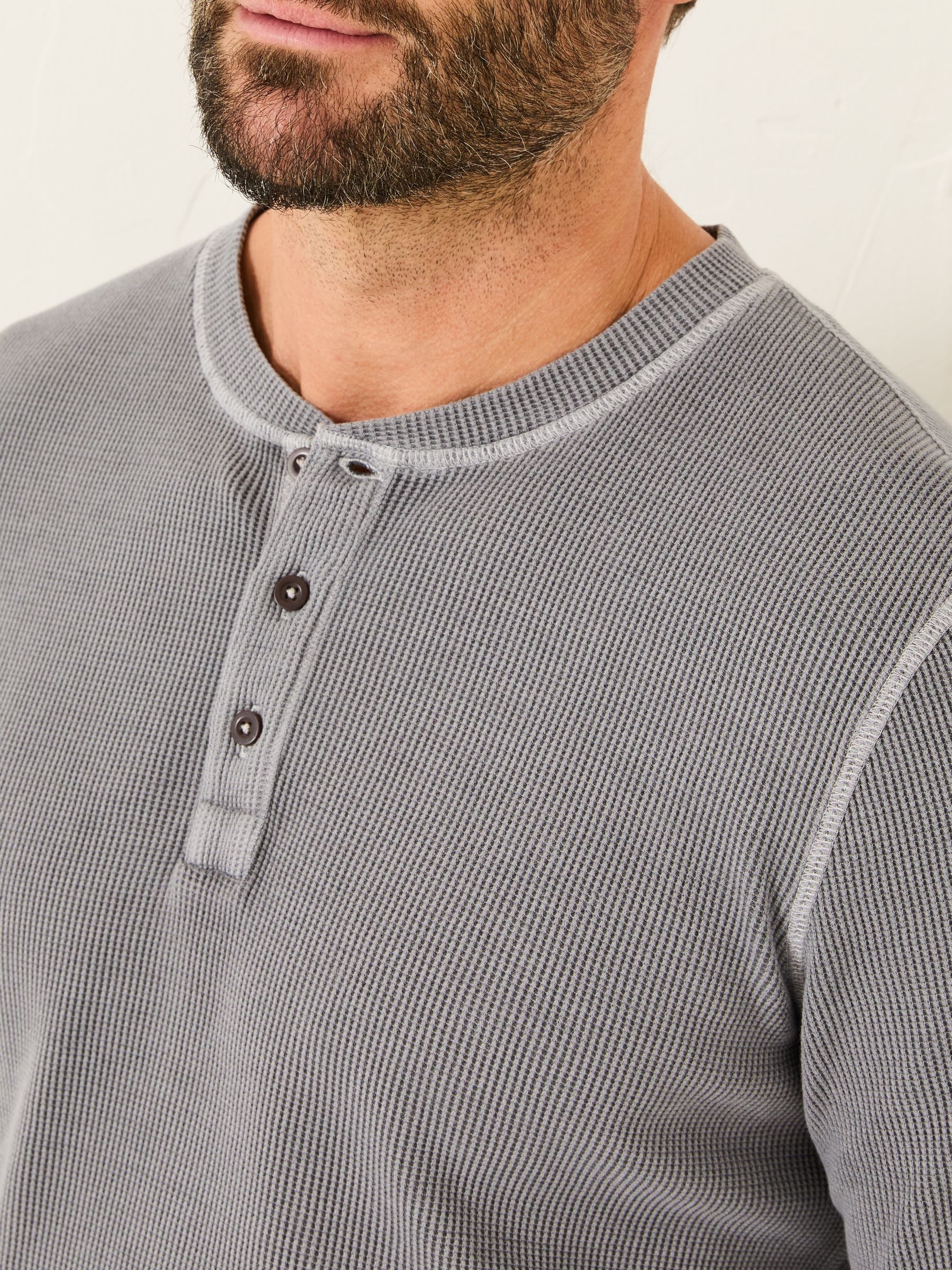 kinema Waffle henley neck shirt オンライン で 販売