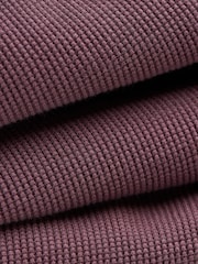 FatFace Purple Long Sleeve Waffle Henley T-Shirt - Image 5 of 5