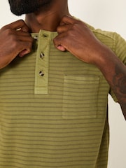 FatFace Overdye Stripe Henley Tshirt - Image 4 of 5
