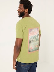 FatFace Green Kayak 100% Cotton Short Sleeve Graphic T-Shirt - Image 3 of 7