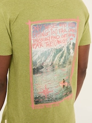 FatFace Green Kayak 100% Cotton Short Sleeve Graphic T-Shirt - Image 4 of 7