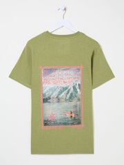 FatFace Green Kayak 100% Cotton Short Sleeve Graphic T-Shirt - Image 6 of 7
