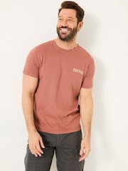 FatFace Rust Brown 100% Cotton Short Sleeve Graphic T-Shirt - Image 1 of 8