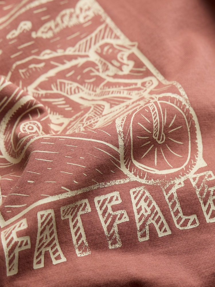FatFace Rust Brown 100% Cotton Short Sleeve Graphic T-Shirt - Image 7 of 8