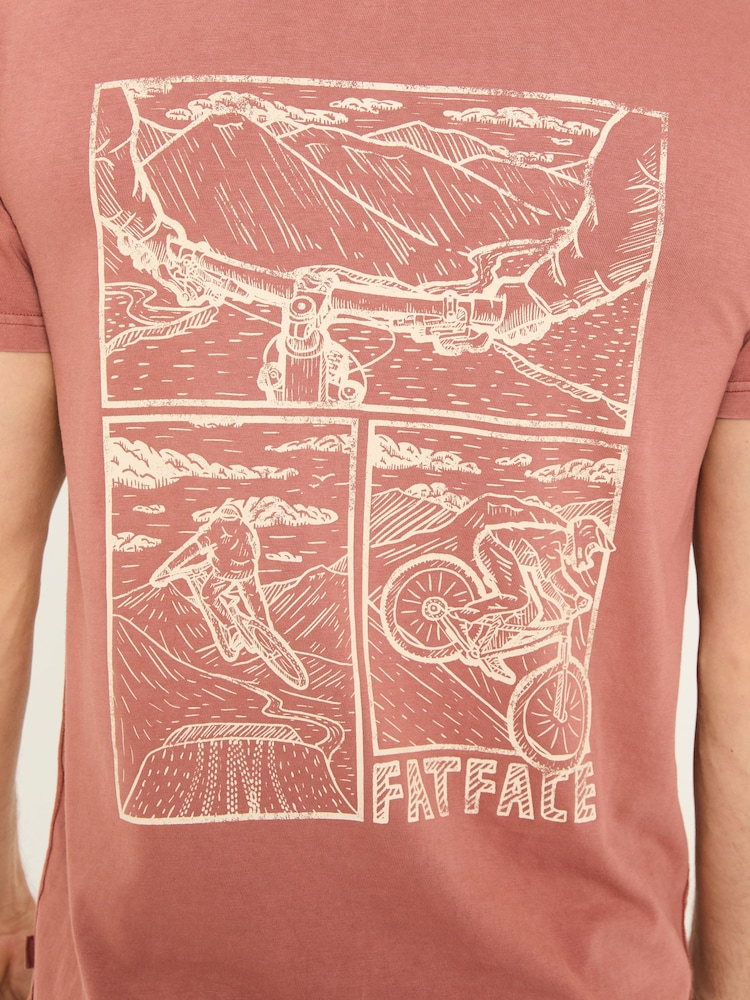 FatFace Rust Brown 100% Cotton Short Sleeve Graphic T-Shirt - Image 8 of 8