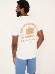 FatFace White Sandwiches 100% Cotton Short Sleeve Graphic T-Shirt - Image 1 of 8