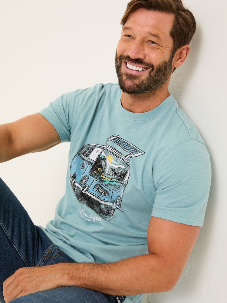 FatFace VW Light Blue Camper Short Sleeve T-Shirt - Image 3 of 6