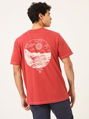 FatFace Vintage Red Beach 100% Cotton Short Sleeve Graphic T-Shirt - Image 2 of 7