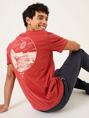FatFace Vintage Red Beach 100% Cotton Short Sleeve Graphic T-Shirt - Image 3 of 7
