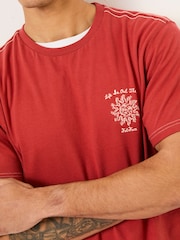 FatFace Vintage Red Beach 100% Cotton Short Sleeve Graphic T-Shirt - Image 4 of 7