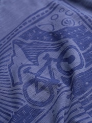 FatFace French Navy Bike Long Way Graphic Tshirt - Image 6 of 6