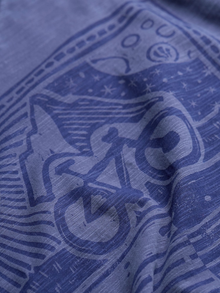 FatFace French Navy Bike Long Way Graphic Tshirt - Image 6 of 6