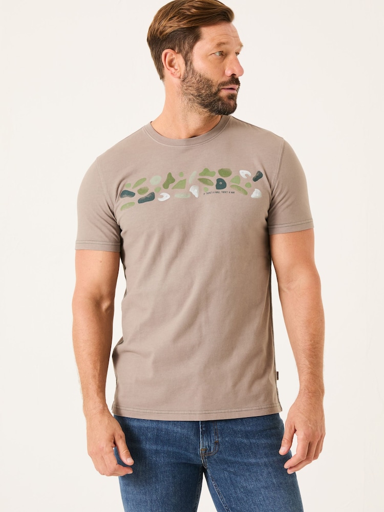 FatFace Grey Climbing 100% Cotton Short Sleeve Graphic T-Shirt - Image 1 of 6