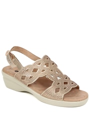 Pavers Gold Adjustable Heeled Sandals - Image 2 of 5