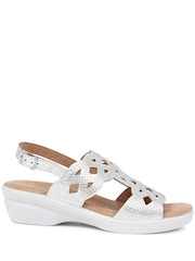 Pavers Silver Adjustable Heeled Sandals - Image 1 of 5