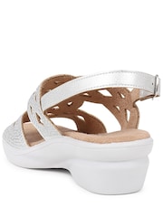 Pavers Silver Adjustable Heeled Sandals - Image 4 of 5