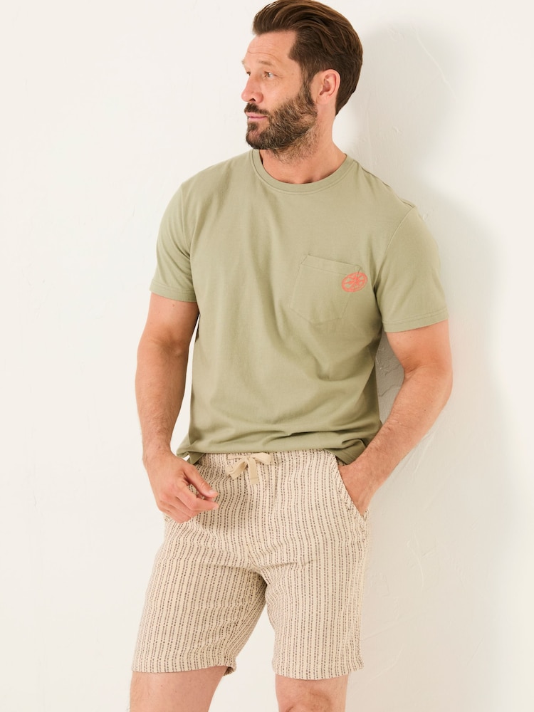 FatFace Light Green Embroidered Abstract Plants 100% Cotton T-Shirt - Image 1 of 6 FatFace Light Green Embroidered Abstract Plants 100% Cotton T-Shirt - Image 1 of 6