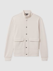Reiss Off White Roman Interlock Funnel-Neck Jacket - Image 2 of 7
