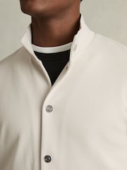 Reiss Off White Roman Interlock Funnel-Neck Jacket - Image 3 of 7