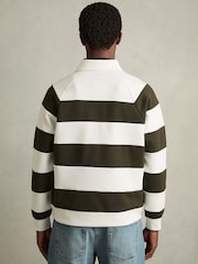 Reiss White/Dark Green Trafalgar Rugby-Stripe Long-Sleeve T-Shirt - Image 5 of 6